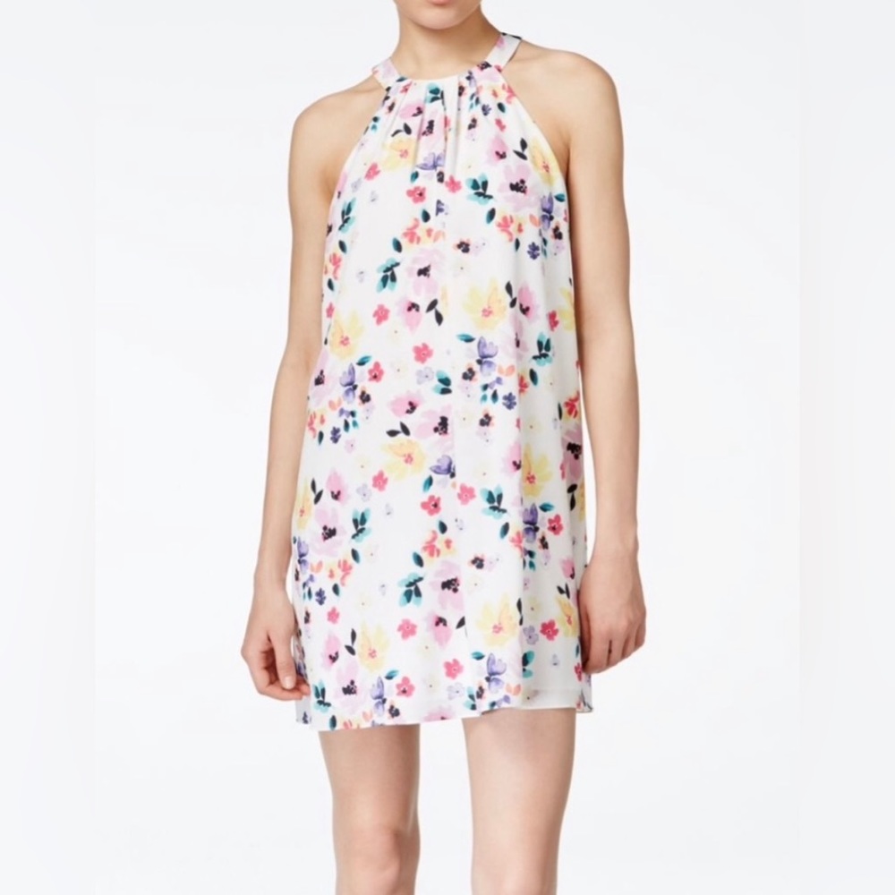 Cece white floral halter neck dress, size 2